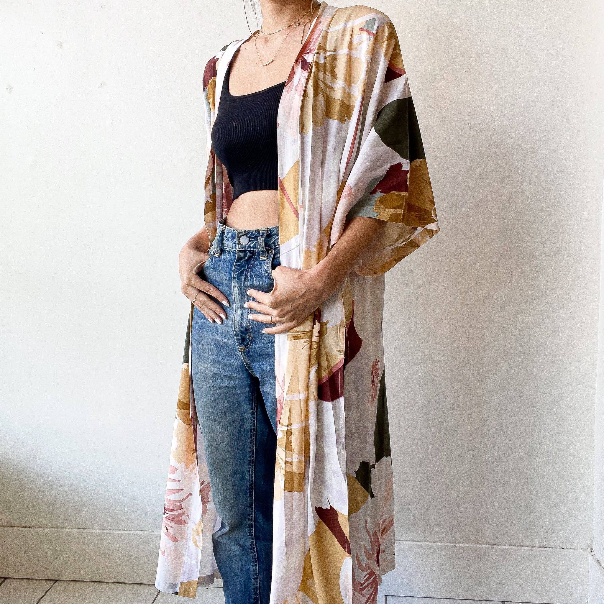 Ivory kimono cardigan hotsell